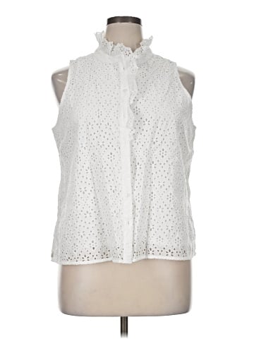 Caslon Sleeveless Button-Down Shirt (view 1)
