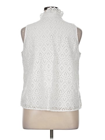 Caslon Sleeveless Button-Down Shirt (view 2)