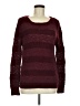 Very J Stripes Burgundy Pullover Sweater Size M - photo 1