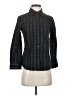 Theory Tweed Black 3/4 Sleeve Button-Down Shirt Size S - photo 1