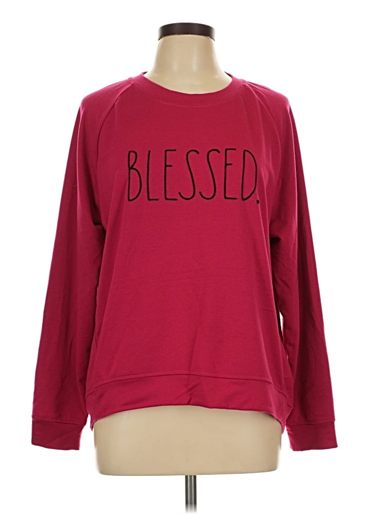 Pre-owned Rae Dunn Sweatshirt In Burgundy