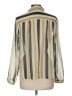 CAbi 100% Polyester Stripes Gold Long Sleeve Blouse Size M - photo 2