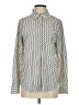 MNG 100% Polyester Chevron-herringbone Ivory Long Sleeve Blouse Size 4 - photo 1