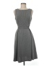 Elle Solid Gray Casual Dress Size M (petite) - photo 1