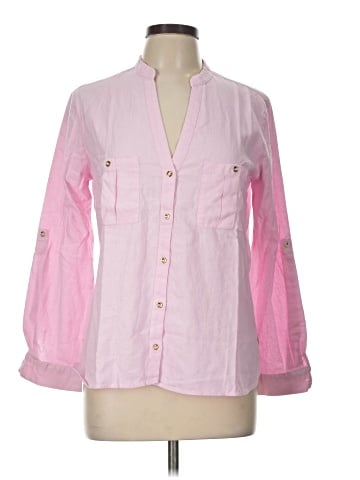 Zara 3/4 Sleeve Button-Down Shirt (view 1)
