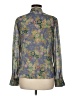 Madison Studio 100% Polyester Paisley Gray Long Sleeve Blouse Size 8 - photo 2