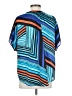 Madison Color Block Blue Short Sleeve Blouse Size S - photo 2