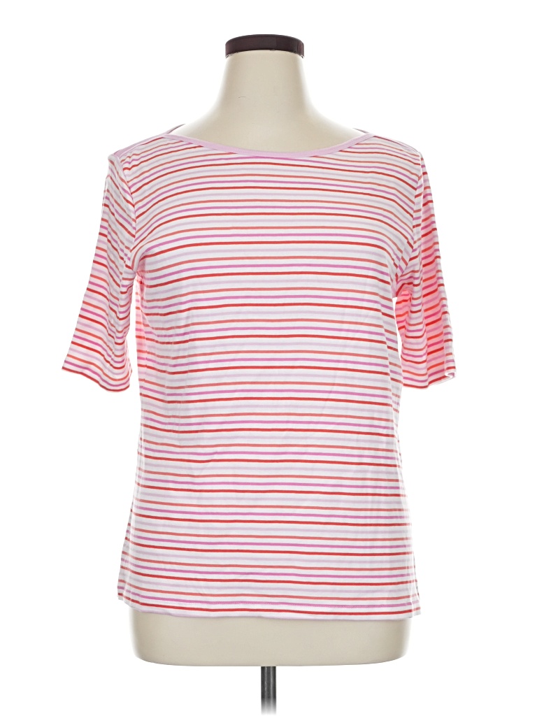 Pre-owned St. John's Bay 3/4 Sleeve T-shirt In Pink