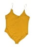 Gaze Solid Yellow One Piece Swimsuit Size L - photo 2