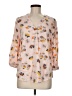 Adrienne Vittadini 100% Rayon Floral Multi Color Tan 3/4 Sleeve Blouse Size M - photo 1