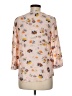 Adrienne Vittadini 100% Rayon Floral Multi Color Tan 3/4 Sleeve Blouse Size M - photo 2