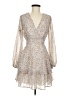 Japna 100% Polyester Polka Dots Ivory Tan Cocktail Dress Size M - photo 1
