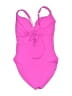 Becca Solid Pink One Piece Swimsuit Size L - photo 2