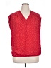 Lands' End 100% Polyester Polka Dots Red Sleeveless Blouse Size 14 - photo 1