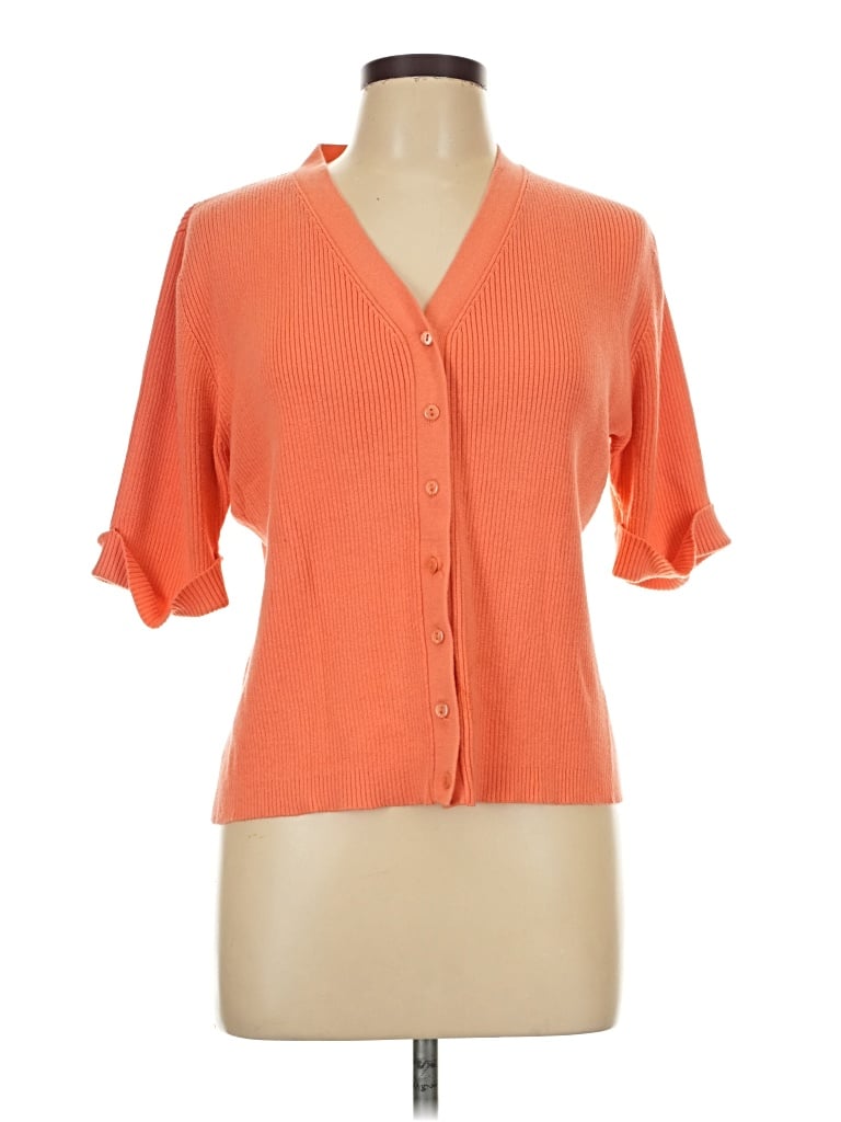 Pre-owned Worthington Short Sleeve Blouse In Orange