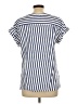 Notations Stripes Blue Short Sleeve Blouse Size L - photo 2