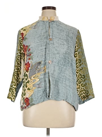 Citron Santa Monica Collection 3/4 Sleeve Silk Top (view 1)