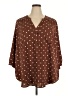 Torrid 100% Polyester Polka Dots Brown 3/4 Sleeve Blouse Size 4X Plus (4) - photo 1