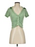 Stradivarius 100% Polyester Green Short Sleeve Top Size XS - photo 1