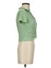 Stradivarius 100% Polyester Green Short Sleeve Top Size XS - photo 4