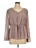 Maurices 100% Polyester Brown Long Sleeve Blouse Size L - photo 1