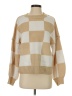 Unbranded 100% Acrylic Checkered-gingham Tan Pullover Sweater Size S - photo 1