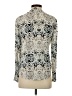 Mac and Me 100% Rayon Animal Print Silver Long Sleeve Blouse Size S - photo 2