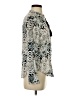 Mac and Me 100% Rayon Animal Print Silver Long Sleeve Blouse Size S - photo 4
