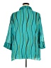 White Stag 100% Polyester Stripes Teal 3/4 Sleeve Blouse Size 22W/24W - photo 2