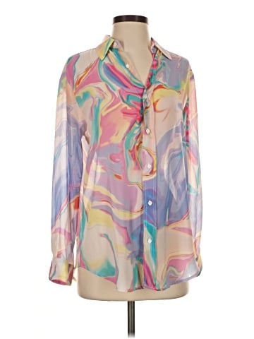 Lavender Brown Long Sleeve Blouse (view 1)