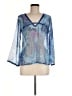 Nancy-k 100% Polyester Blue 3/4 Sleeve Blouse Size M - photo 1