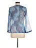 Nancy-k 100% Polyester Blue 3/4 Sleeve Blouse Size M - photo 2