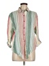 Harper Stripes Green 3/4 Sleeve Button-Down Shirt Size M - photo 1