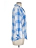 Hester & Orchard 100% Rayon Plaid Blue 3/4 Sleeve Button-Down Shirt Size L - photo 4