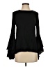 Milly Black Long Sleeve Silk Top Size 0 - photo 1
