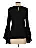 Milly Black Long Sleeve Silk Top Size 0 - photo 2