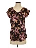 Express 100% Polyester Floral Brown Short Sleeve Blouse Size S - photo 1