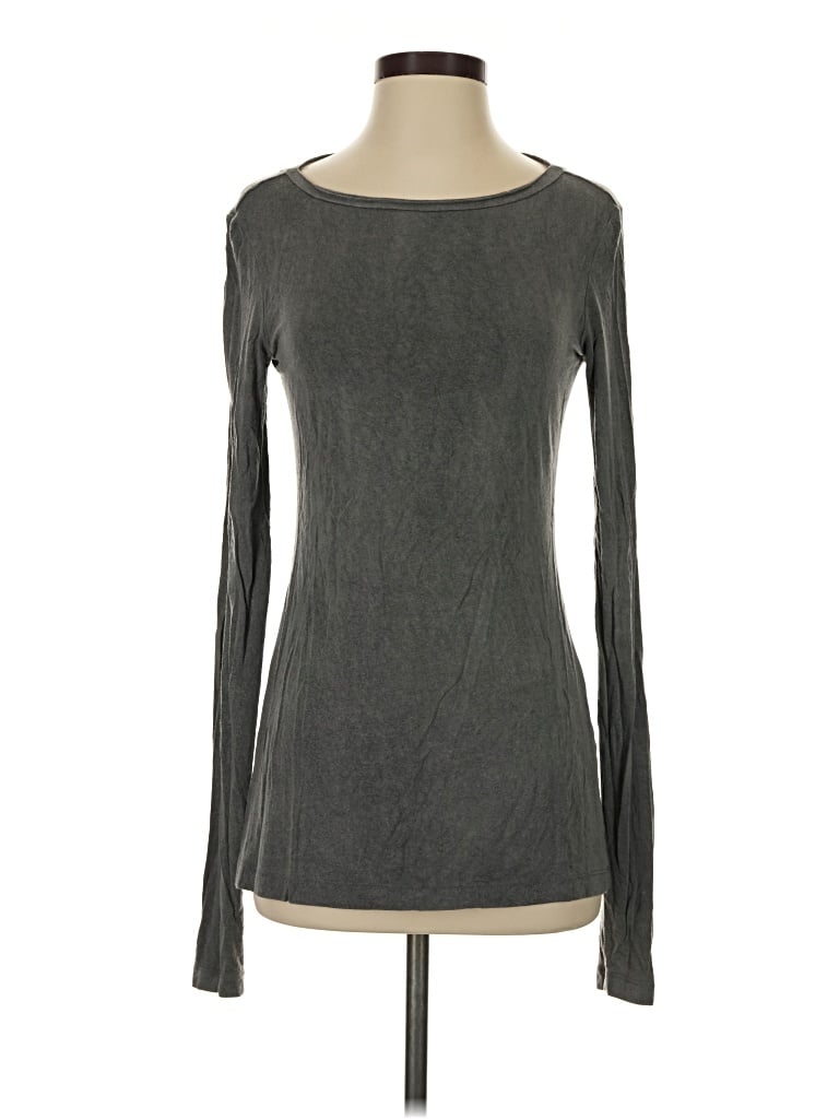 Pre-owned Nicole Miller Long Sleeve T-shirt In Gray