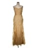 Badgley Mischka 100% Silk Gold Cocktail Dress Size 14 - photo 1