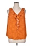 LC Lauren Conrad 100% Polyester Polka Dots Orange Sleeveless Blouse Size XL - photo 1