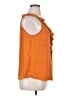 LC Lauren Conrad 100% Polyester Polka Dots Orange Sleeveless Blouse Size XL - photo 4