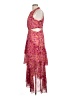 Unbranded 100% Polyester Paisley Pink Cocktail Dress Size L - photo 5