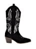 Unbranded Aztec Or Tribal Print Black Boots Size 7 - photo 1