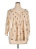 Torrid 100% Polyester Tan 3/4 Sleeve Blouse Size 1X Plus (1) - photo 1