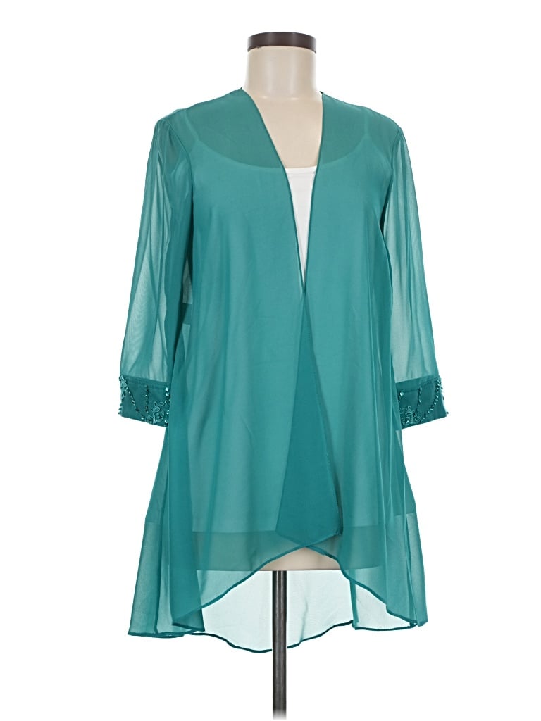 Azazie 3/4 Sleeve Blouse: Teal Tops - Size 8