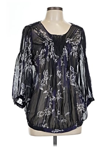 Zara Basic 3/4 Sleeve Silk Top (view 1)