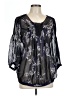 Zara Basic 100% Silk Black 3/4 Sleeve Silk Top Size L - photo 1