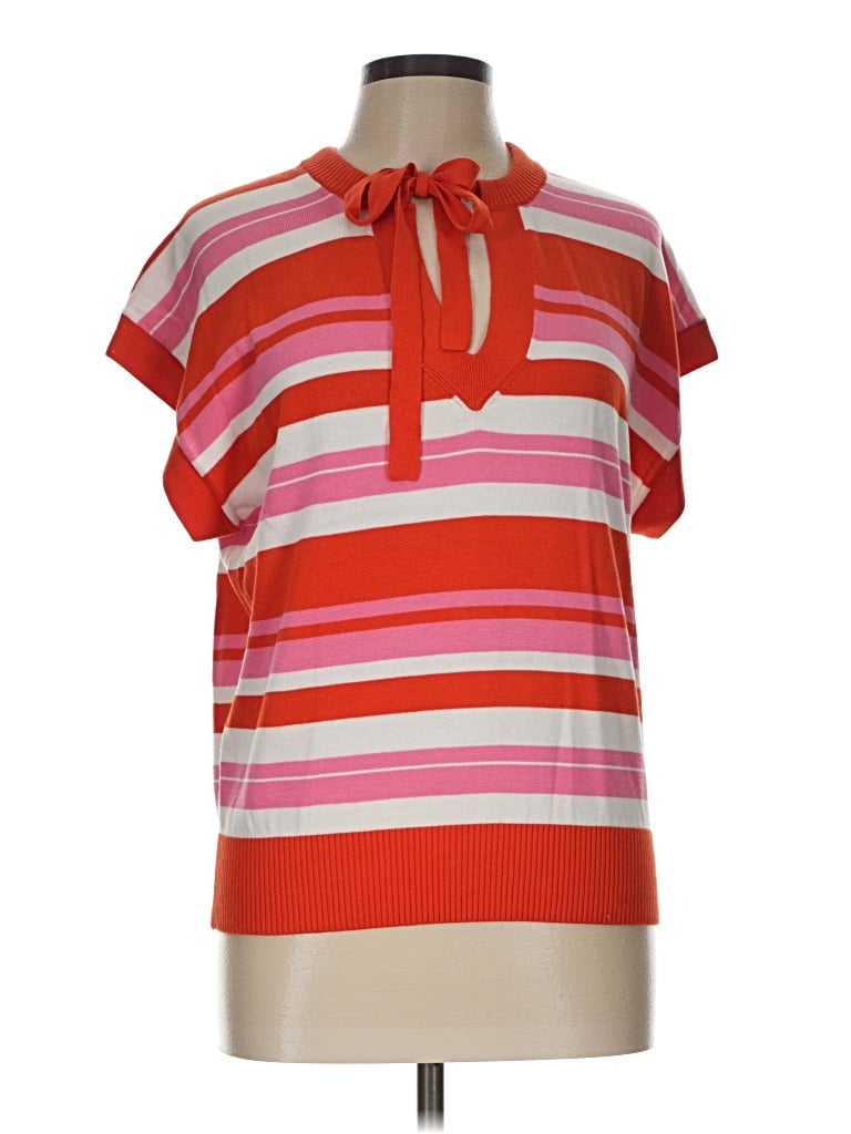 Pre-owned Trina Turk Short Sleeve Blouse In Orange