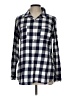 Old Navy 100% Cotton Checkered-gingham Blue Long Sleeve Button-Down Shirt Size L - photo 1