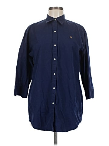 Lauren Jeans Co. 3/4 Sleeve Button-Down Shirt (view 1)